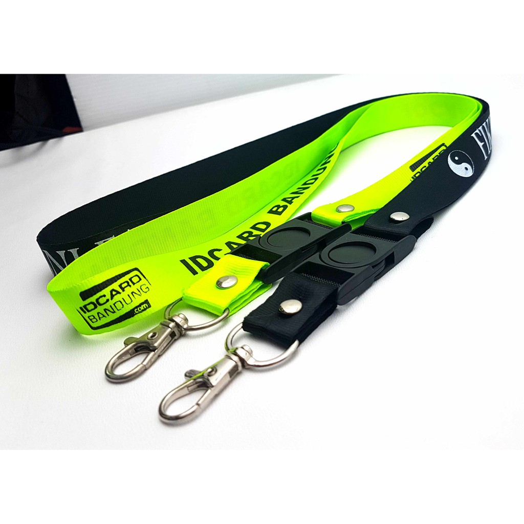 cetak tali id card sablon/ tali lanyard id card 2cm / bahan polister atau nylon nilon sablon 1 warna