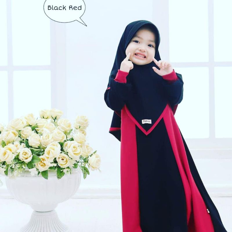 gamis  anak set kombinasi warna  terbaru original fillah