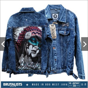 JACKET JEANS BRUTALIST DENIM SACAGAWEA JAKET LEVIS HOODIE PRINTING UNTUK COWOK CEWEK UNISEX / COUPLE