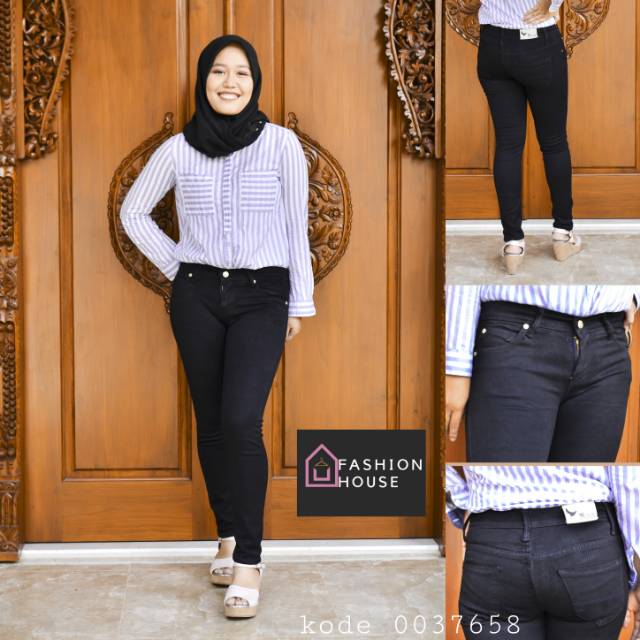 Celana jeans wanita panjang pensil MC lee lee  skinny warna hitam(black)