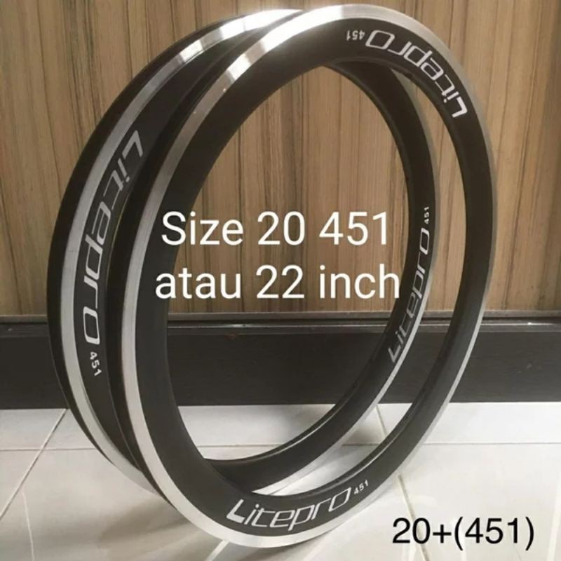 LITEPRO Rims 22 inch atau 20 451 Lubang 32H Alloy 40mm - Velg 20 plus Hole 32