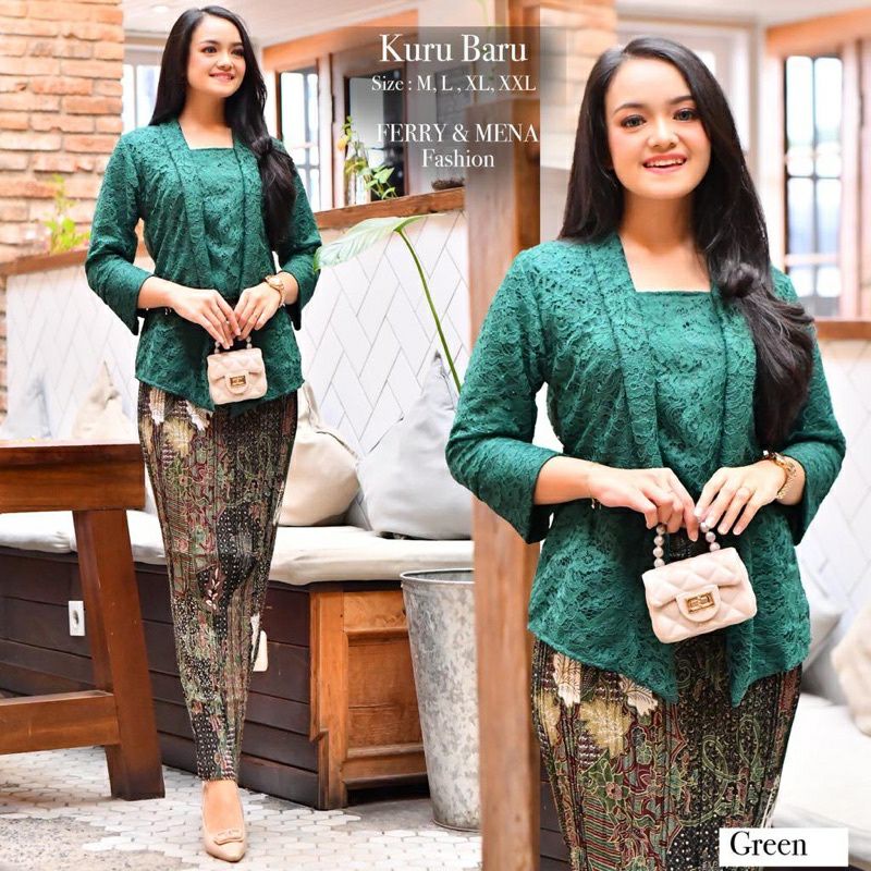 SET Kebaya Kutu Baru Bahan Brukat / Kebaya / Kebaya Brukat / Kebaya Kutu Baru