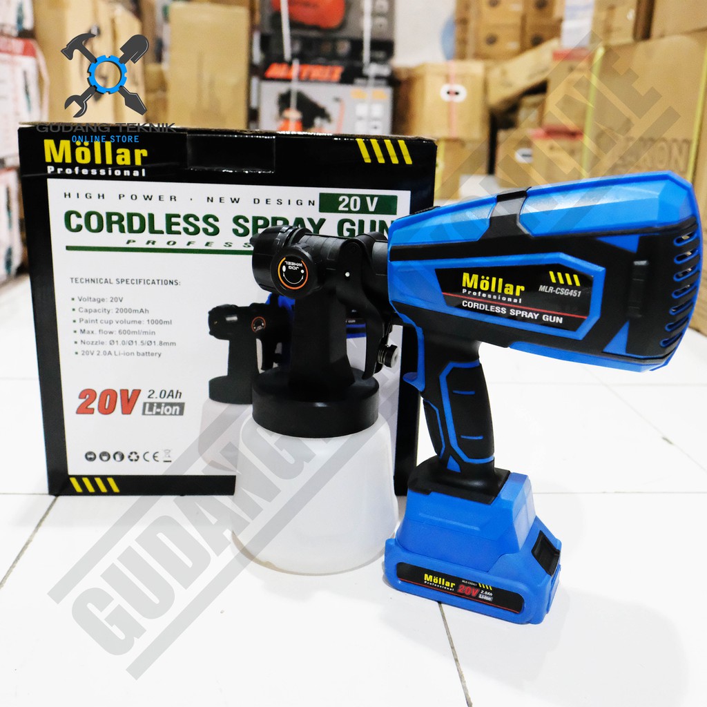 Mollar MLR-CSG451 / Cordless Spray Gun Mollar - Mesin Cat Semprot Baterai  Mollar CSG451