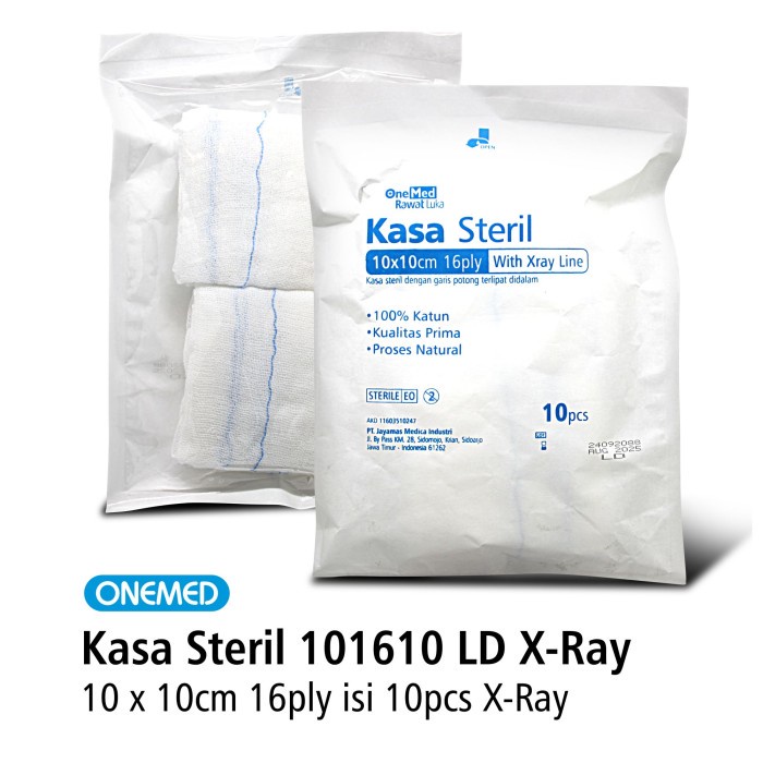 Kasa Steril 101610 LDX OneMed 10 x 10cm 16 ply 10 pcs With XRay Line OJB