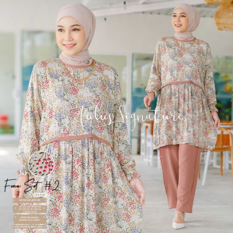 FONA SET #2 BY TULUS SIGNATURE / ONE SET WANITA MUSLIMAH / Setelan baju wanita kekinian