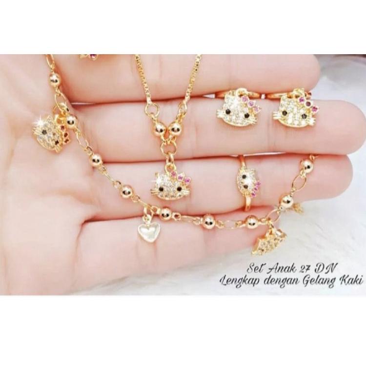 LANGSUNG ATC.. set perhiasan anak terbaru, set perhiasan titanium asli anti luntur anti karat, perhi