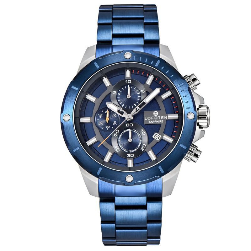 Jam Tangan Pria LOFOTEN 6509 Chrono Aktif Sapphire Garansi Resmi 1 Tahun