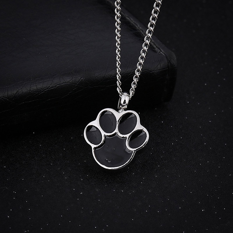Fancyqube Kalung Dengan Liontin Bentuk Kaki Anjing Dan Botol Parfum Untuk Kenang-Kenangan