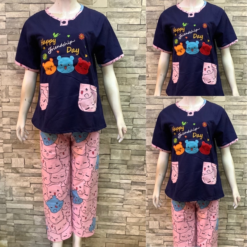 CP DAILILAN STANDAR | BAJU TIDUR | COD | PIYAMA-Friendship Dongker