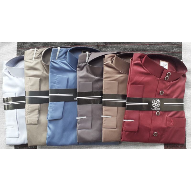 "TERMURAH" JUBAH AL NOOR POLOS SAKU BORDIR