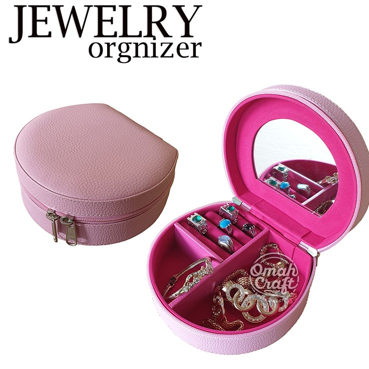 Tempat Perhiasan dan Aksesoris Warna Pink Muda / Mini Jewelry Box and Accesories