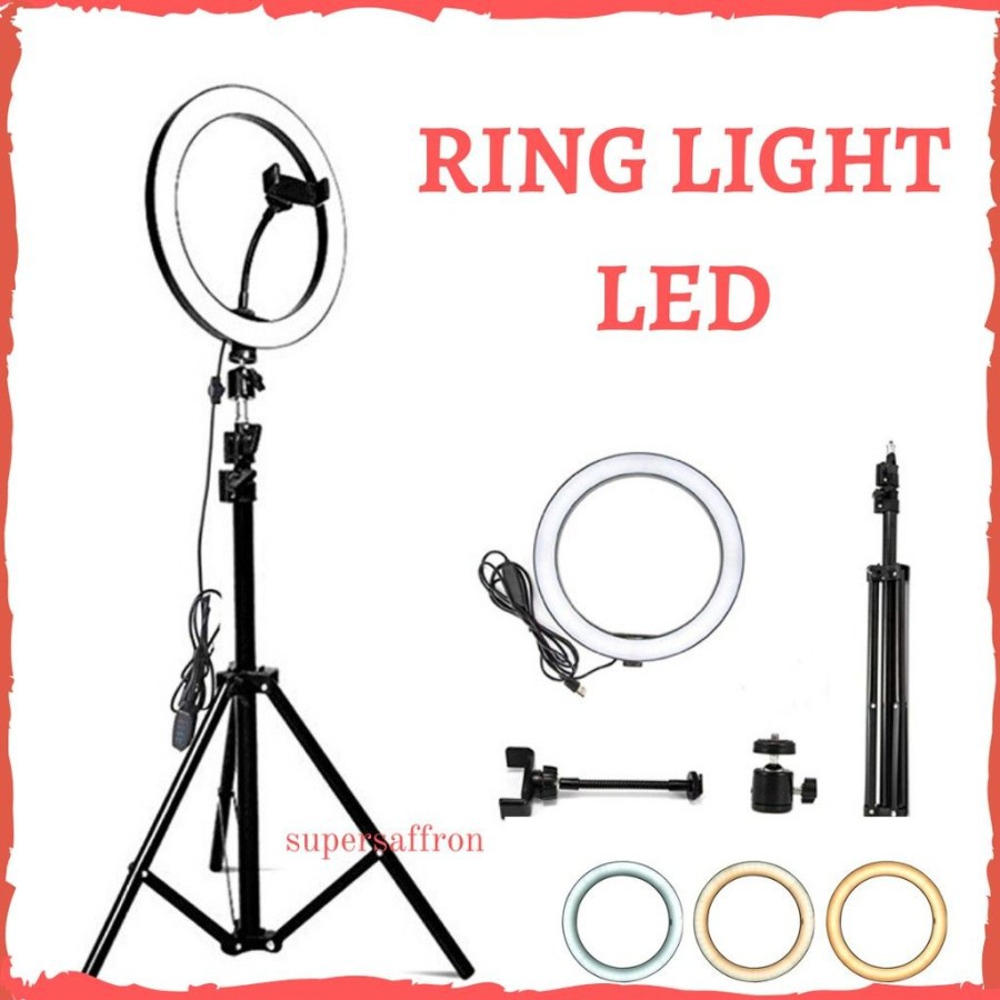 Ringliht 26cm plus Tripod 2m Lampu Makeup lampu Selfie lampu vlog