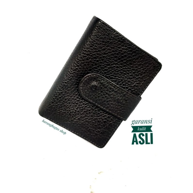 Dompet tempat kartu nama card holder kulit asli polos tanpa merk logo