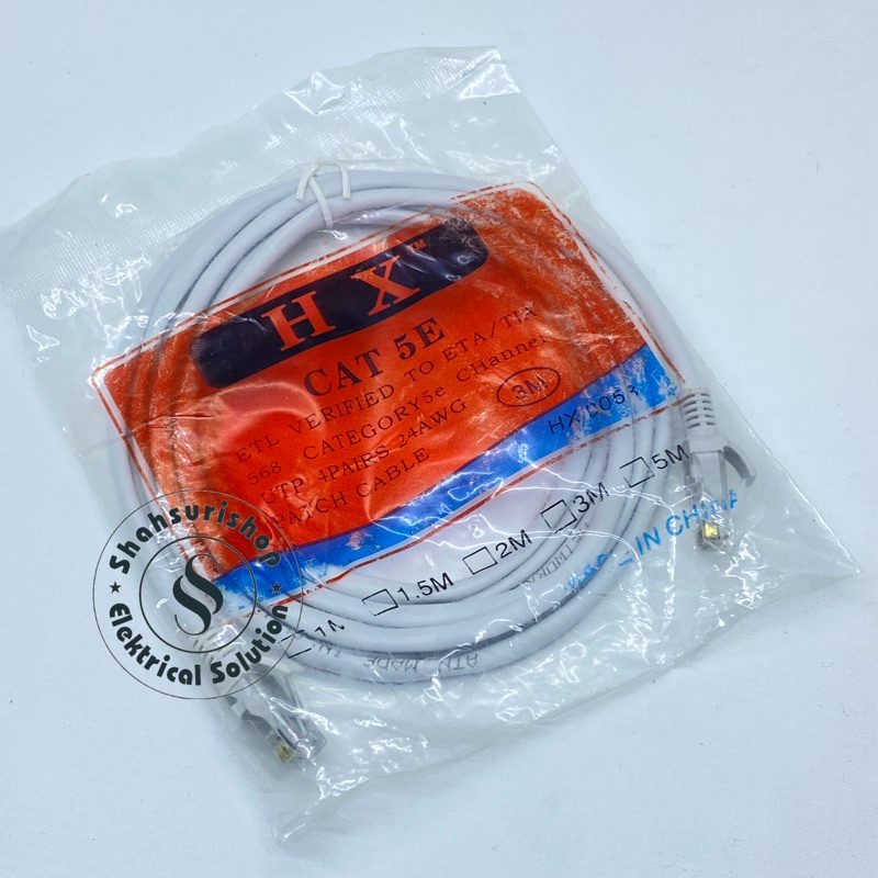 KABEL LAN MURAH 3M 3 METER RJ45 CAT5E CAT 5E UTP CABLE NETWORK