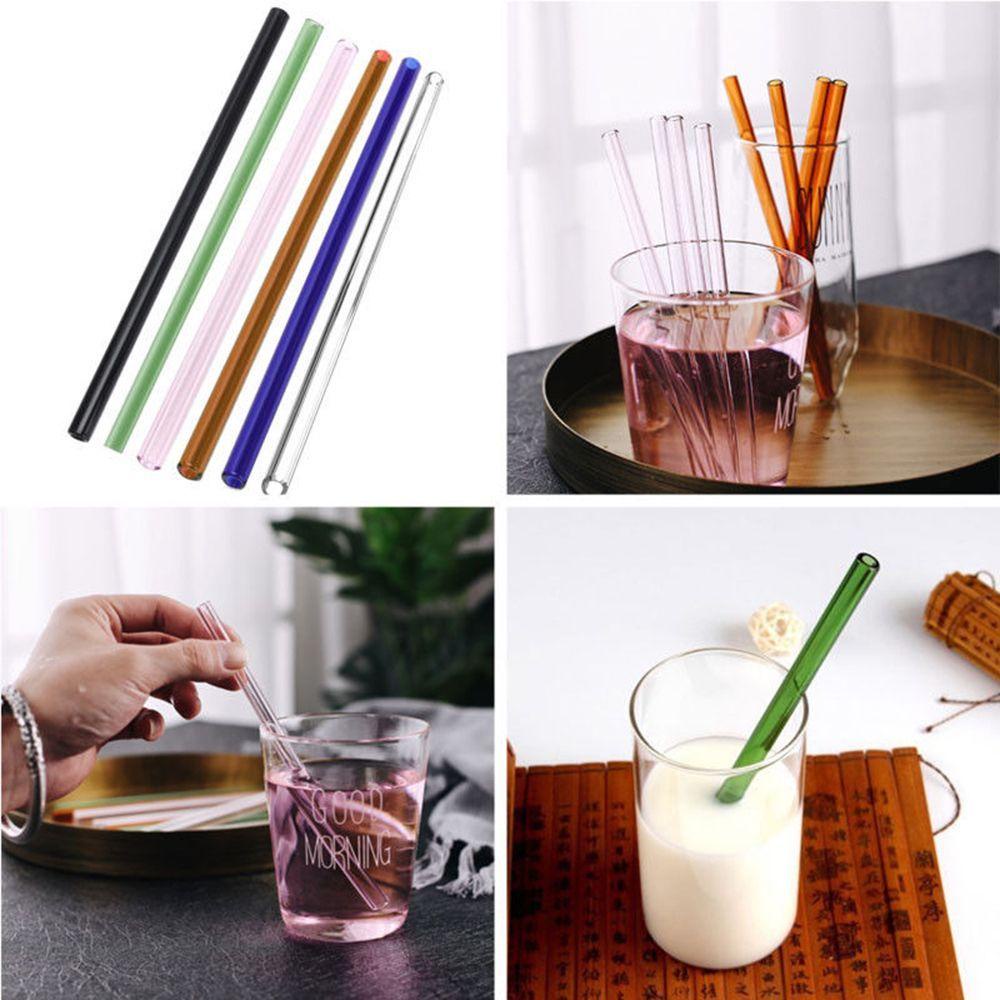 Populer 4pcs Sedotan Minum Dapur Pernikahan Pipet Kaca Pyrex