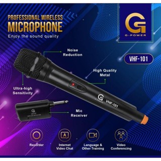 G POWER MIC 101 / MICROPHONE WIRELESS TANPA KABEL FREE BATERAI