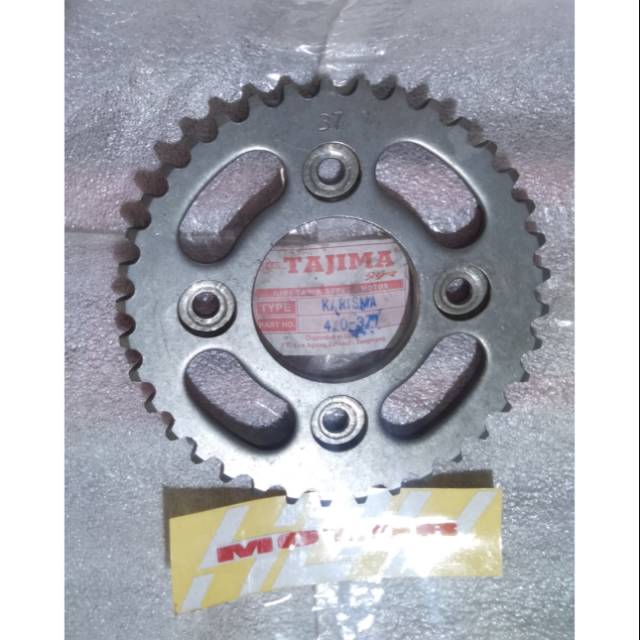 Sprocket Gear Gir Belakang Tajima Racing Motor Karisma Supra X 125 Kirana 420 37T 38T 39T 40T 42t