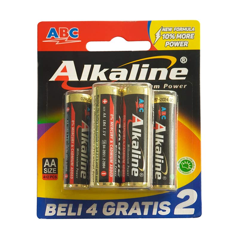 ABC Alkaline Baterai AA LR06 (4+2pcs) (2183)