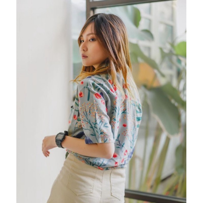 KEMEJA FLORAL HEM PANTAI HEM TROPICAL HEM RACERTEES 100% ORIGINAL