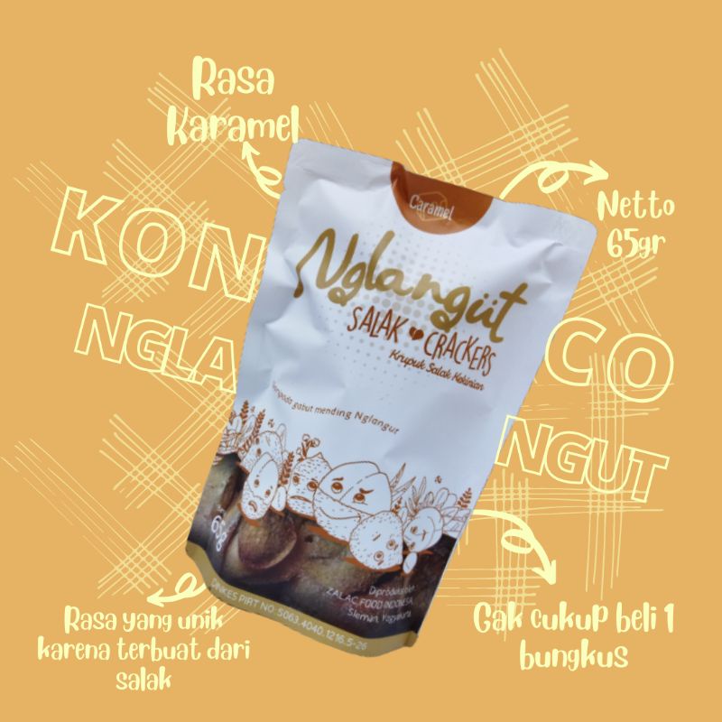 

Cemilan Viral CARAMEL Nglangut Crackers Salak Snack Hits