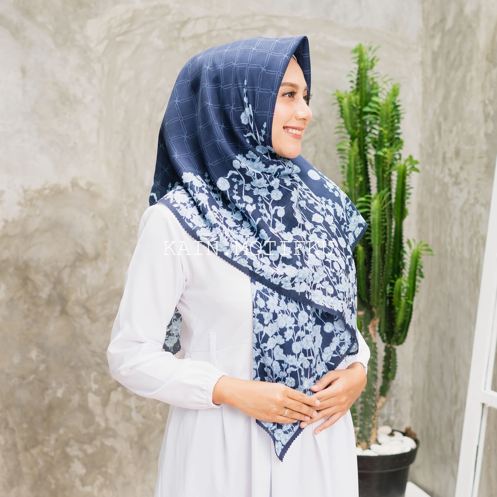 JILBAB MOTIF HIJAB SEGIEMPAT VOAL MOTIF PREMIUM JILBAB PRINT LASERCUT KERUDUNG SEGIEMPAT MOTIF MURAH-Lulu