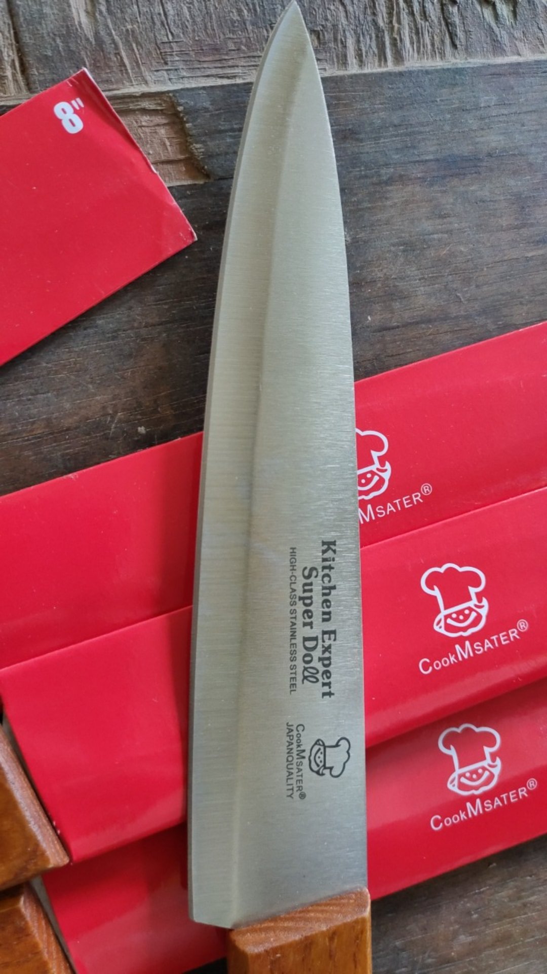 Cookmaster Pisau Dapur Stainless Gagang Kayu Kitchen Cooking Knife Pemotong