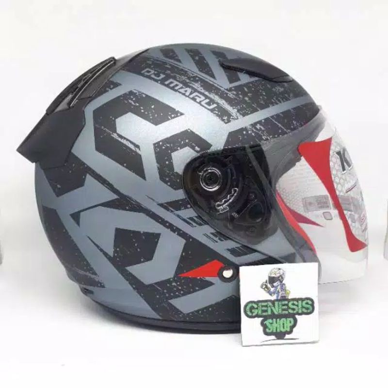 Helm KYT  half face helm KYT DJ MARU motif-#16 gumet doff