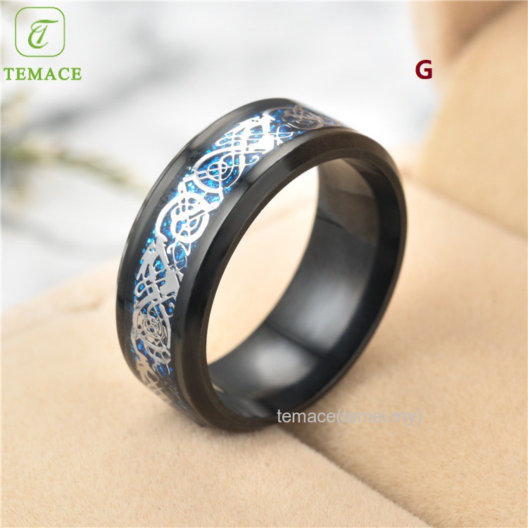 ✨TEMACE✨ Cincin Titanium Keren Simpel Elegan Ring Black Silver Gold Couple G