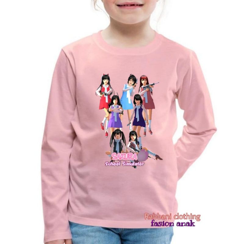 baju sakura school simulator kaos anak lengan panjang