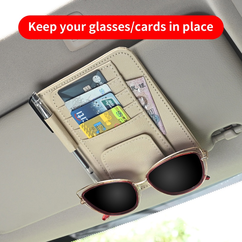 Tas Pouch Organizer Kartu / Kacamata Untuk Sun Visor Mobil