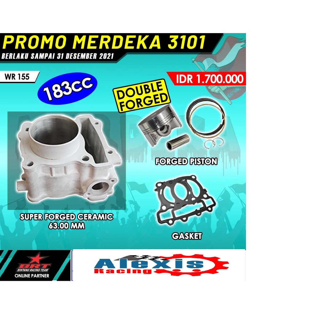 Paket Bore Up BRT Blok Piston WR 155 WR155 183cc 3101