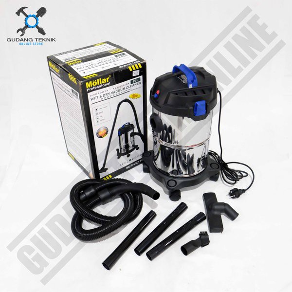 Vacuum Cleaner Mollar 15L MLR-VC1508 - Mesin Sedot Debu Mollar 15 liter Wet &amp; Dry Vacum Vakum