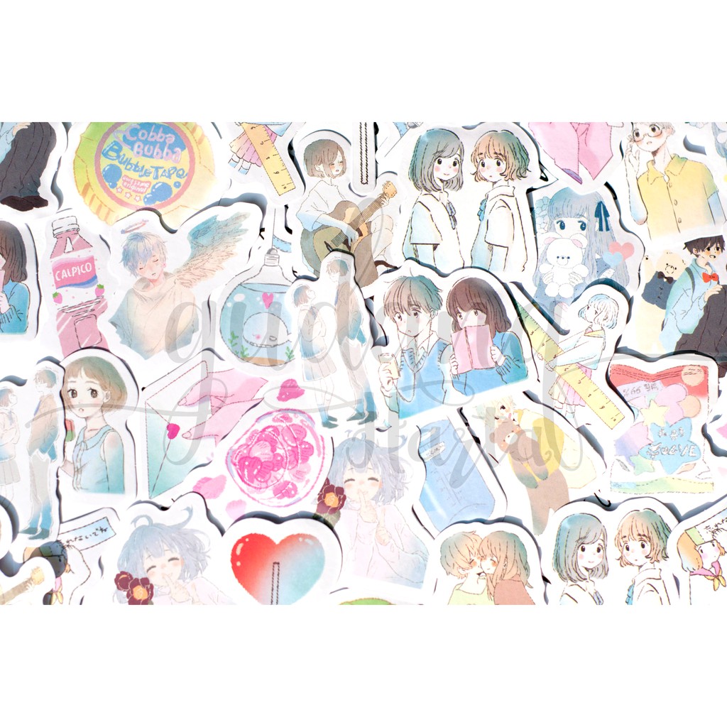 Stiker Manga Couple Sticker DIY Lucu Scrapbook GH 303414