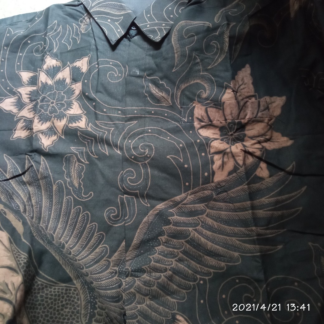 Batik Pria Sekar Kamboja Lapis Furing Katun Halus Sragenan Size M-xxl Asli Solo High Quality