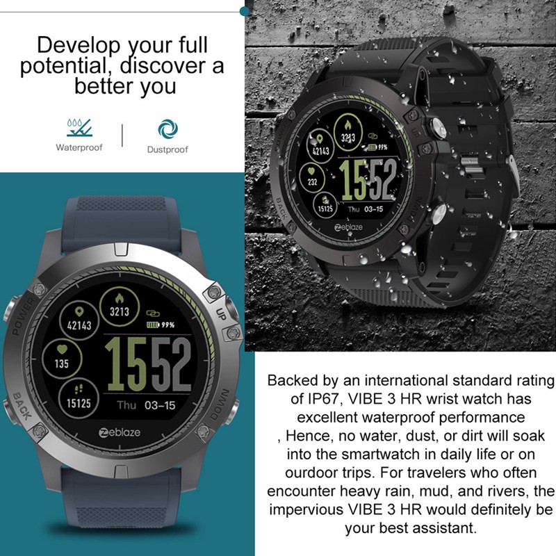 ZEBLAZE VIBE 3 HR SMARTWATCH IP67 