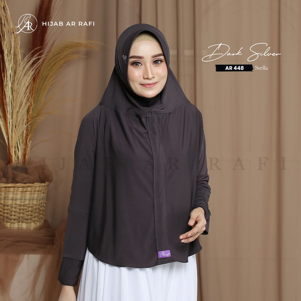 Hijab Arrafi 448 Terbaru 2020 Jilbab Bergo Instant Antem Kerudung Daily Simpel Lengan Tangan  AR 448-7
