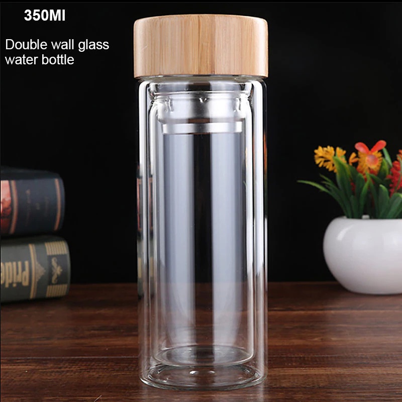 BORREY Botol Minum Kaca Tea Infuser Glass Bottle 450 ml - BR-029