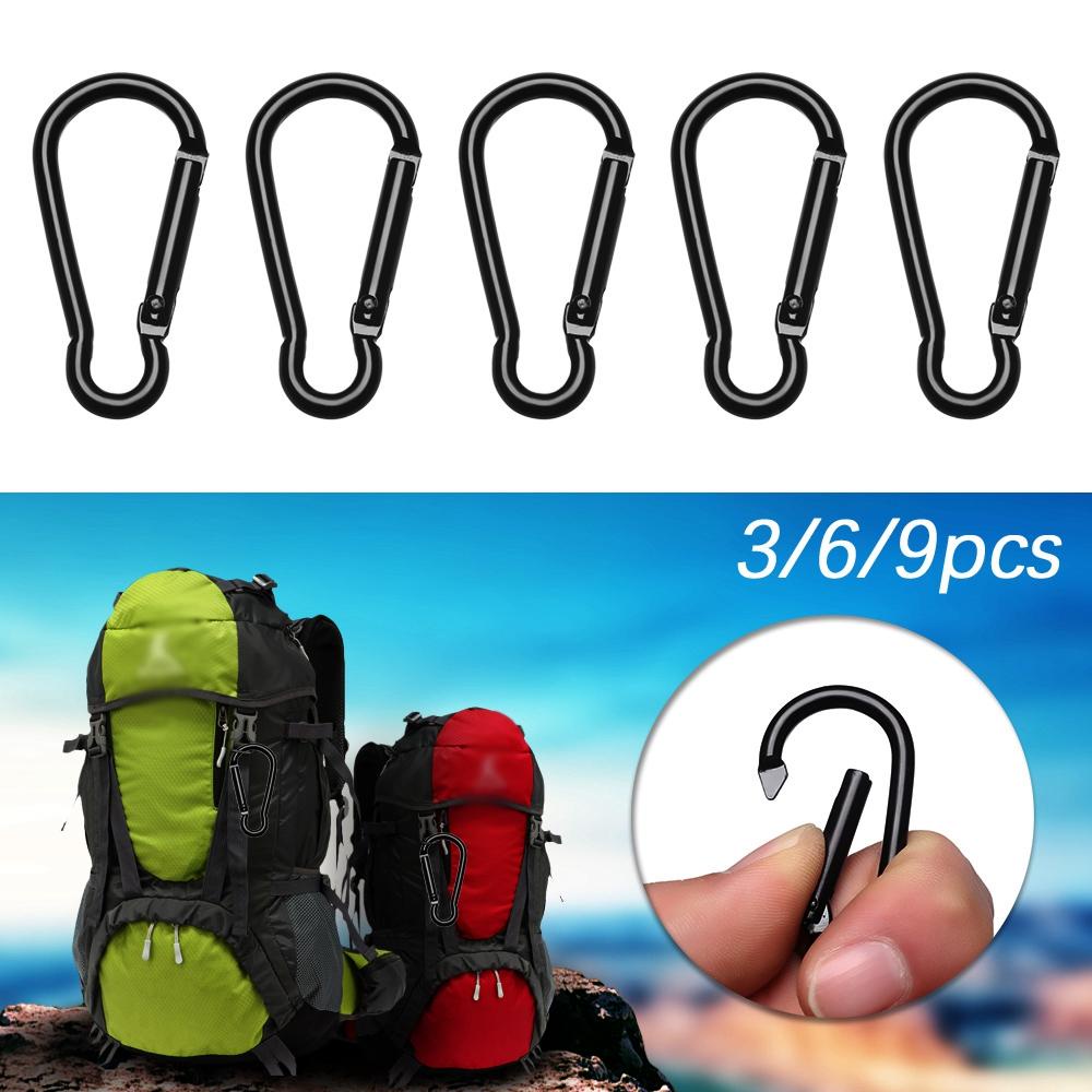 Suyo 3 /6/9pcs D Carabiner Aluminium Alloy Packback Gesper Gantungan Kunci Luar Ruangan