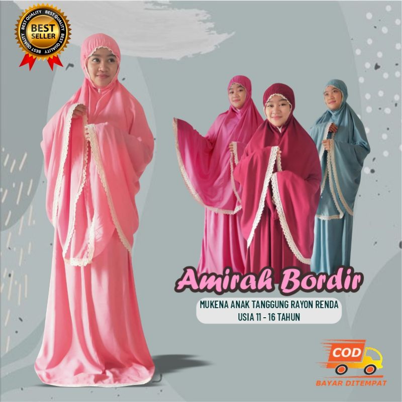 MUKENA ANAK TANGGUNG RAYON RENDA USIA 11 - 16 TAHUN TERMURAH