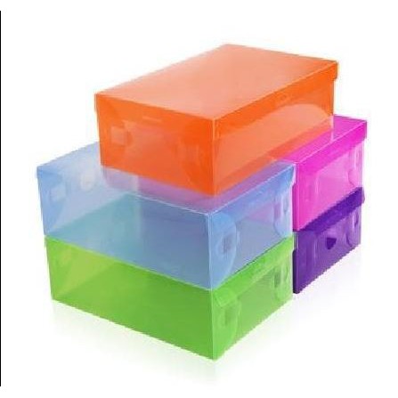 Transparant shoes box - kotak sepatu transparan warna-warni