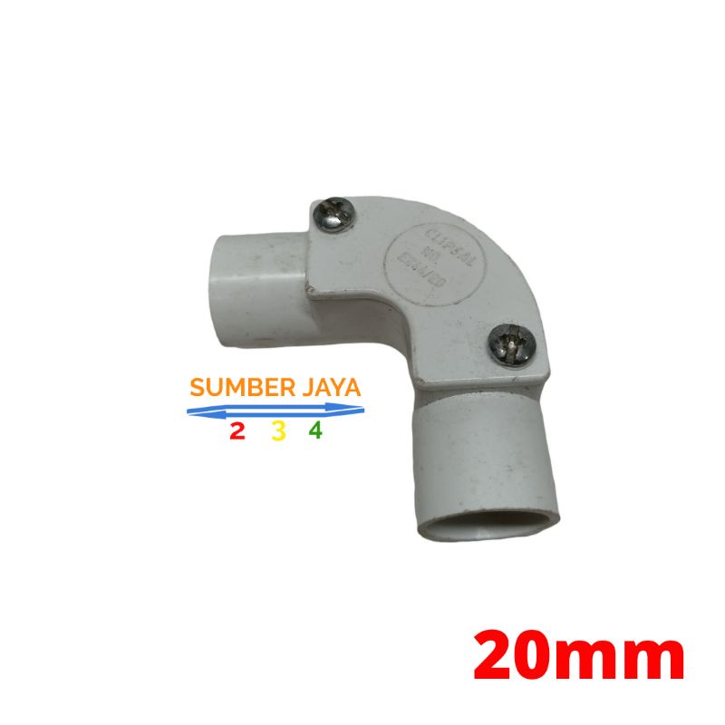 Elbow 20 mm Putih / keni / knee / Lbow / kenie/ Siku pipa listriik TERMURAH