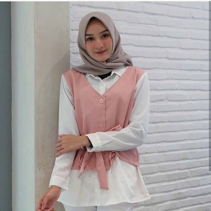 Kemeja Alemia Wanita/ Blouse Wanita Terbaru FIA.Collection-Pink