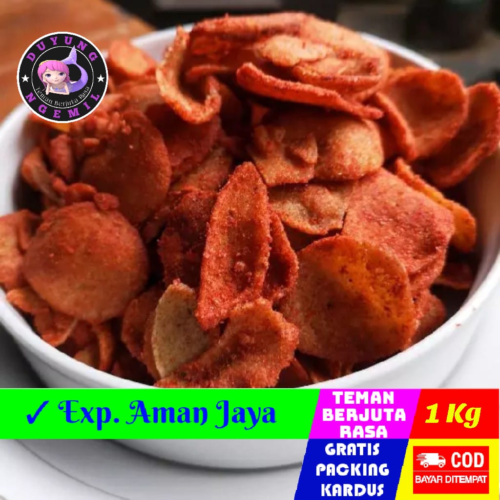 

[1Kg] Keripik Basreng Bulat Pedas / basreng koin | Duyung Ngemil - makanan ringan jajanan jadul camilan termurah jajanan murah cemilan sehat snack kiloan