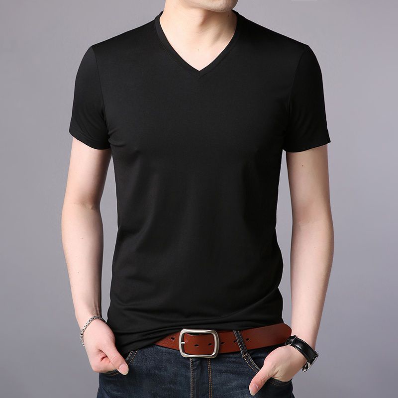 KAOS POLOS V-NECK PRIA BAHAN COMBED T-SHIRT V-NECK PRIA LENGAN PENDEK KAOS OBLONG V-NECK PRIA UNTUK SANTAI KAOS DALAMAN V-NECK PRIA