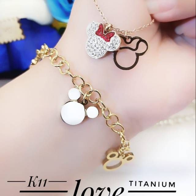 Titanium gelang dan kalung 1306h