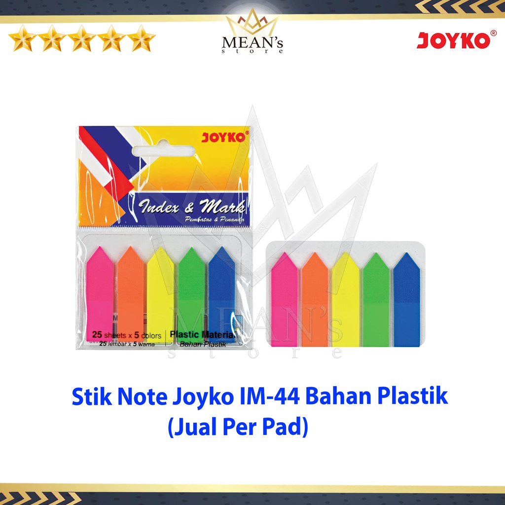 

Sticky Note Joyko IM-44 Plastik / Memo Stick IM44 / Plastik Tempel