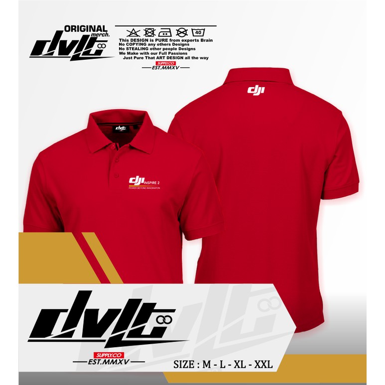 Poloshirt / Kaos Polo Drone Dji Inspire 2 Logo Murah -MD Company