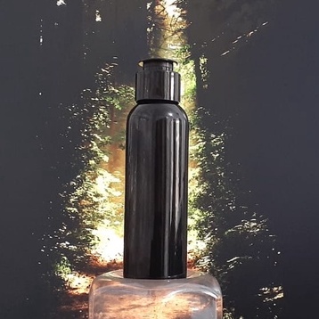 Boston Round 100ml hitam tutup fliptop jamur hitam - botol fliptop jamur 100ml hitam