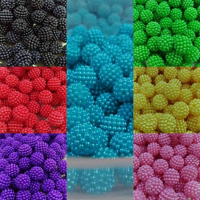 Mote Bulat Berry 14 mm Warna (isi 10 butir)