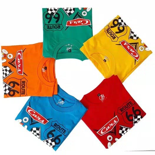 Kaos anak laki - laki motif karakter kartun LIGHTNING MCQUEEN ukuran 2-9 tahun